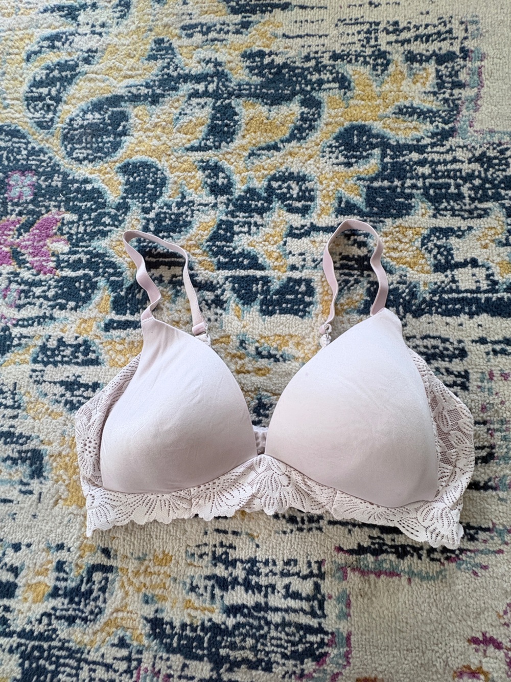 Aerie Light Pink Lace Trim T-Shirt Bra